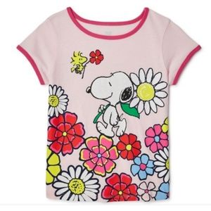 365 Kids From Garanimals Little Girls Peanuts Short Sleeve T-Shirt, Sizes 10